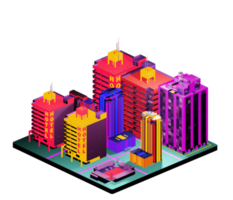 Isometric building in retro style png