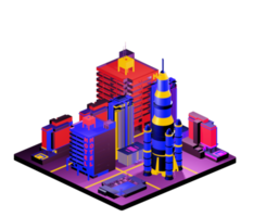 Isometric building arrangement png