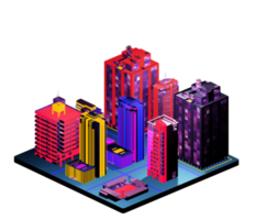 Isometric building in retro style png