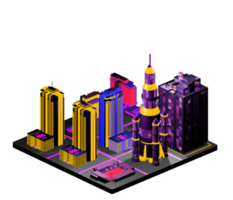 Isometric building arrangement png