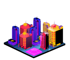 Retro isometric building png