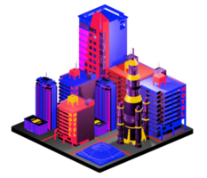 Isometric building arrangement png