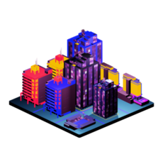 Isometric building arrangement png