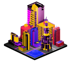 Isometric building in retro style png