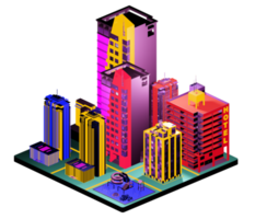 Retro isometric building png