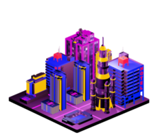 Isometric building in retro style png