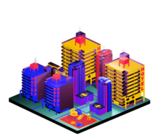 Isometric building arrangement png