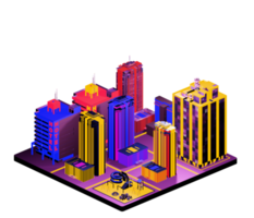 Isometric building arrangement png