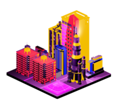 Isometric building arrangement png