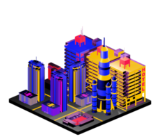 Isometric building arrangement png