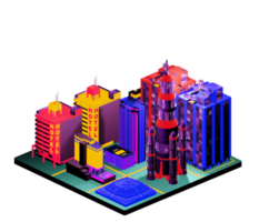 Retro isometric building png