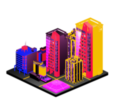 Isometric building in retro style png