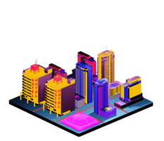 Isometric building arrangement png