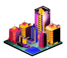 Isometric building arrangement png