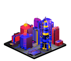 Isometric building in retro style png