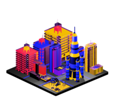 Isometric building arrangement png