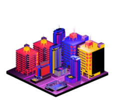 Retro isometric building png