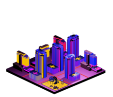 Retro isometric building png