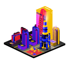 Isometric building arrangement png