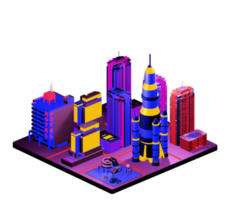 Isometric building arrangement png