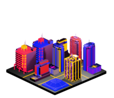 Isometric building in retro style png