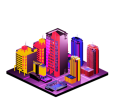 Isometric building in retro style png