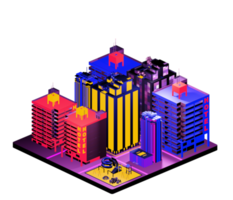 Isometric building in retro style png