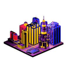 Isometric building in retro style png