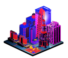 Isometric building arrangement png