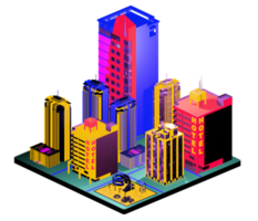 Isometric building arrangement png