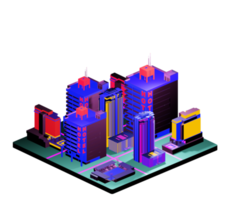 Retro isometric building png