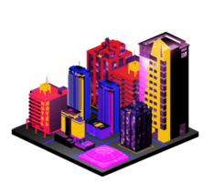 Retro isometric building png