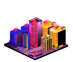 Retro isometric building png