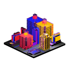 Isometric building arrangement png