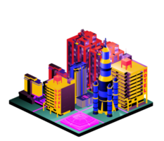 Isometric building in retro style png