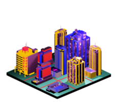 Isometric building arrangement png