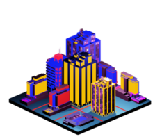 Isometric building arrangement png