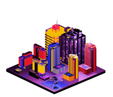 Isometric building arrangement png