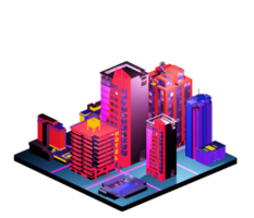 Isometric building in retro style png