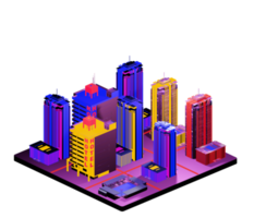 Retro isometric building png