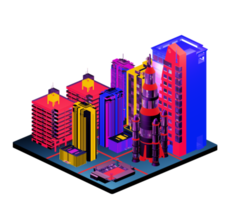 Isometric building arrangement png