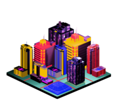 Isometric building in retro style png