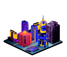 Isometric building arrangement png