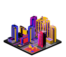 Isometric building arrangement png