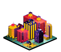 Isometric building arrangement png