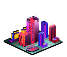 Isometric building in retro style png