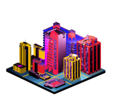 Retro isometric building png