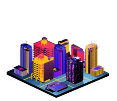 Retro isometric building png