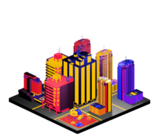 Isometric building arrangement png