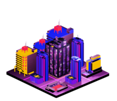 Retro isometric building png